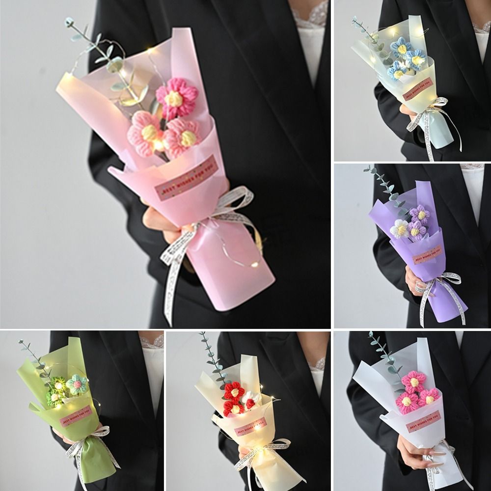 Photography Lighting Home - Knitted Crochet Flowers Bouquet LED Lights