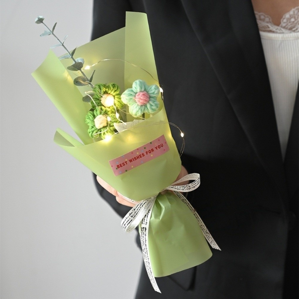 Knitted Crochet Flowers Bouque - Photography Lighting Home review and price