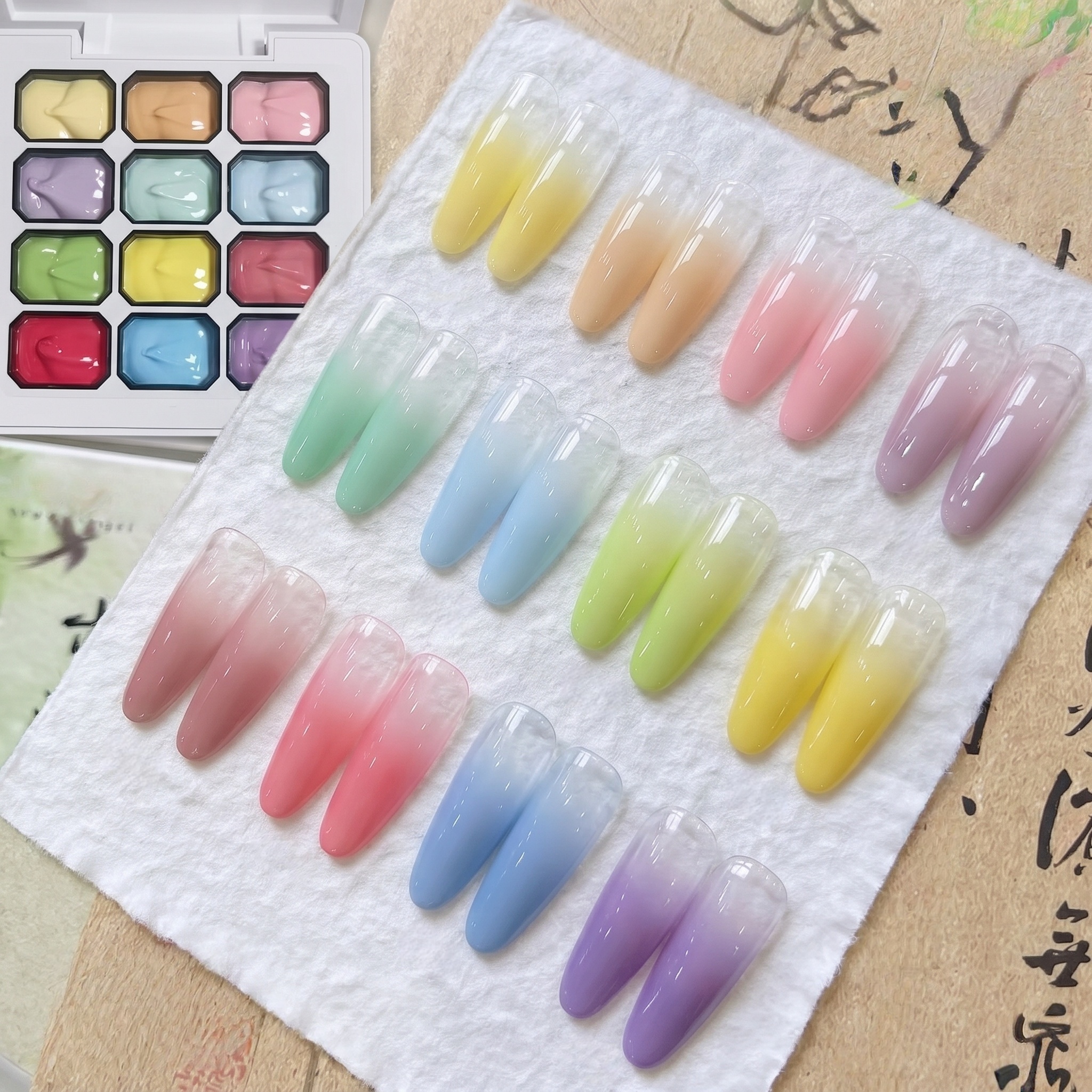 12-color Macaron solid gel nai - Photography Lighting Gels review and price