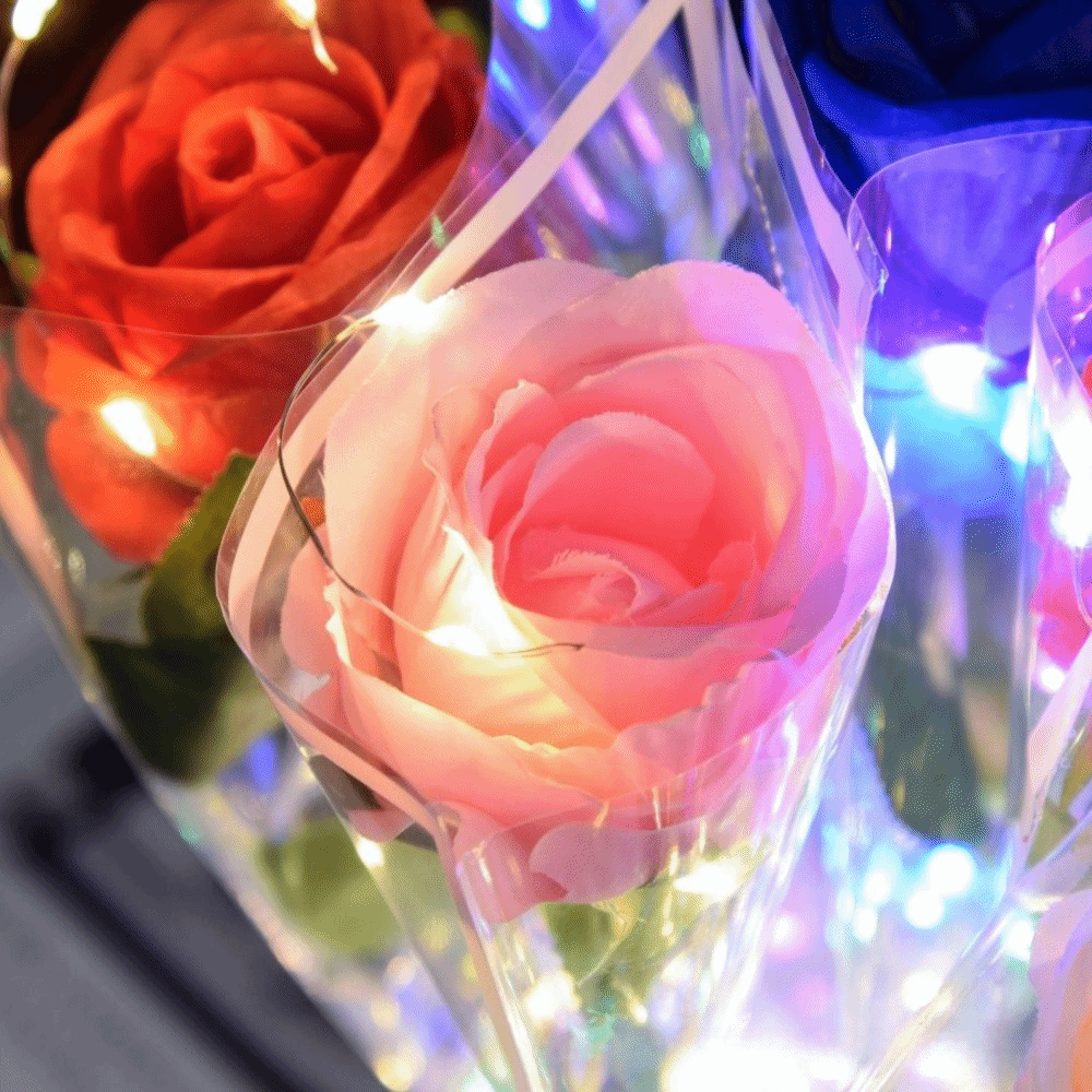 Glowing Artificial Rose Flower - Photography Lighting Home review and price
