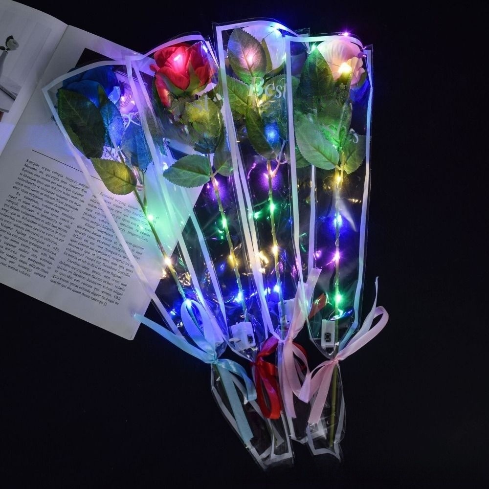 Glowing Artificial Rose Flower - Photography Lighting Home review and price
