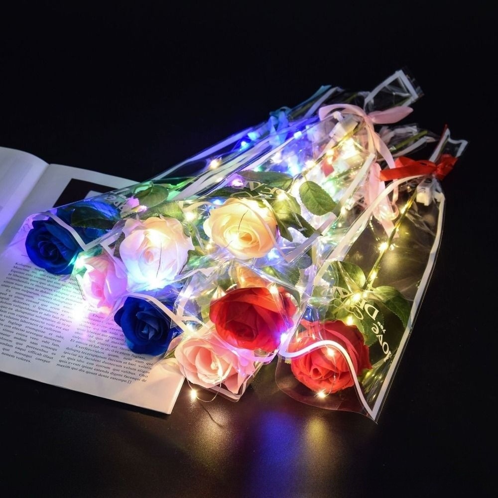 Glowing Artificial Rose Flower - Photography Lighting Home review and price