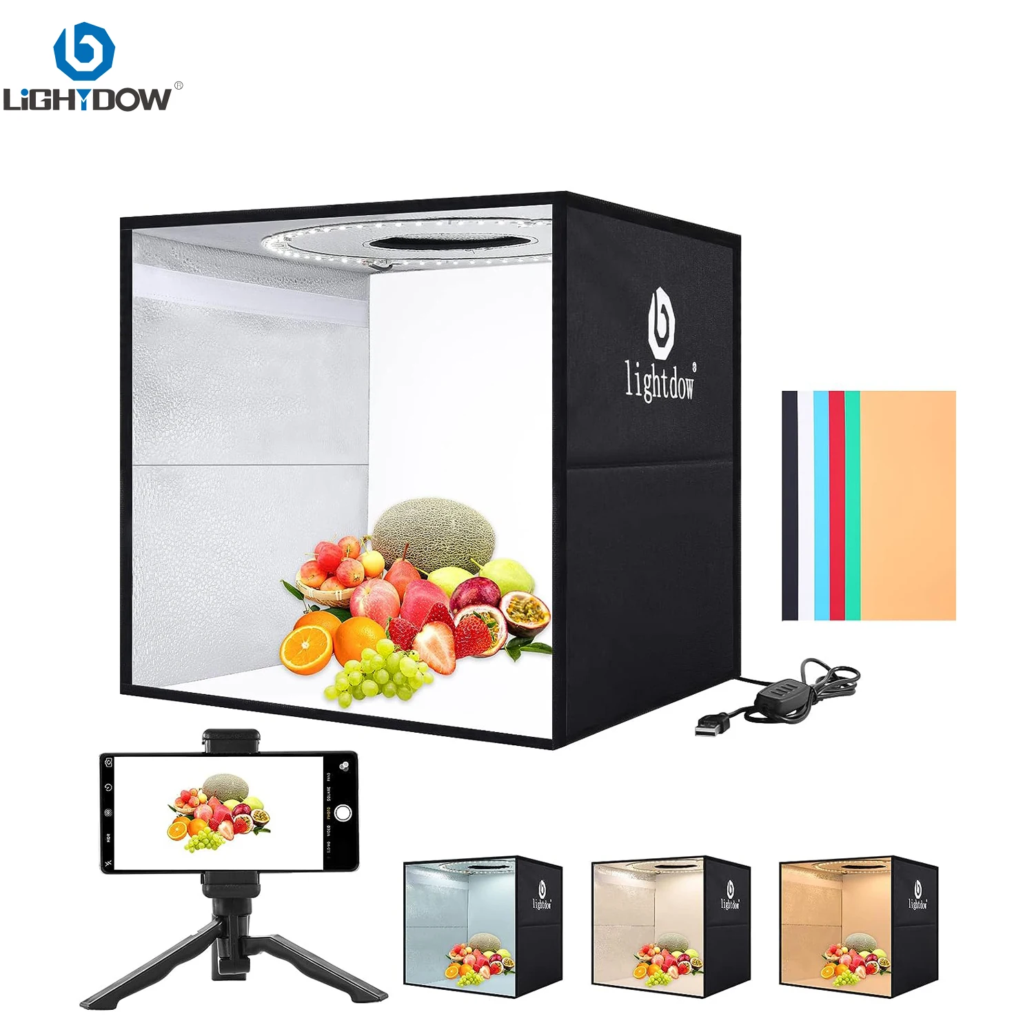 Lightdow Dimmable Photo Box LE - Photography Lighting And Backdrop review and price